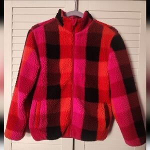 Cat & Jack Kids Plaid Puffer Jacket in Red and Pink